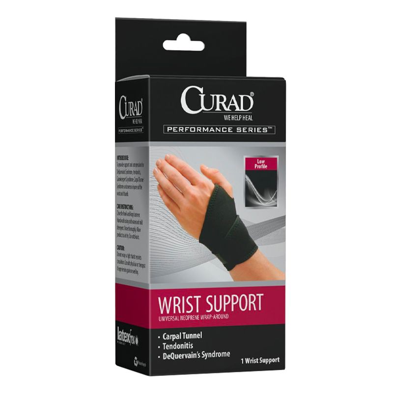 Curad Elastic Wrist Support, Medium Size - Compression Brace For Mild Sprains & Overuse Injuries