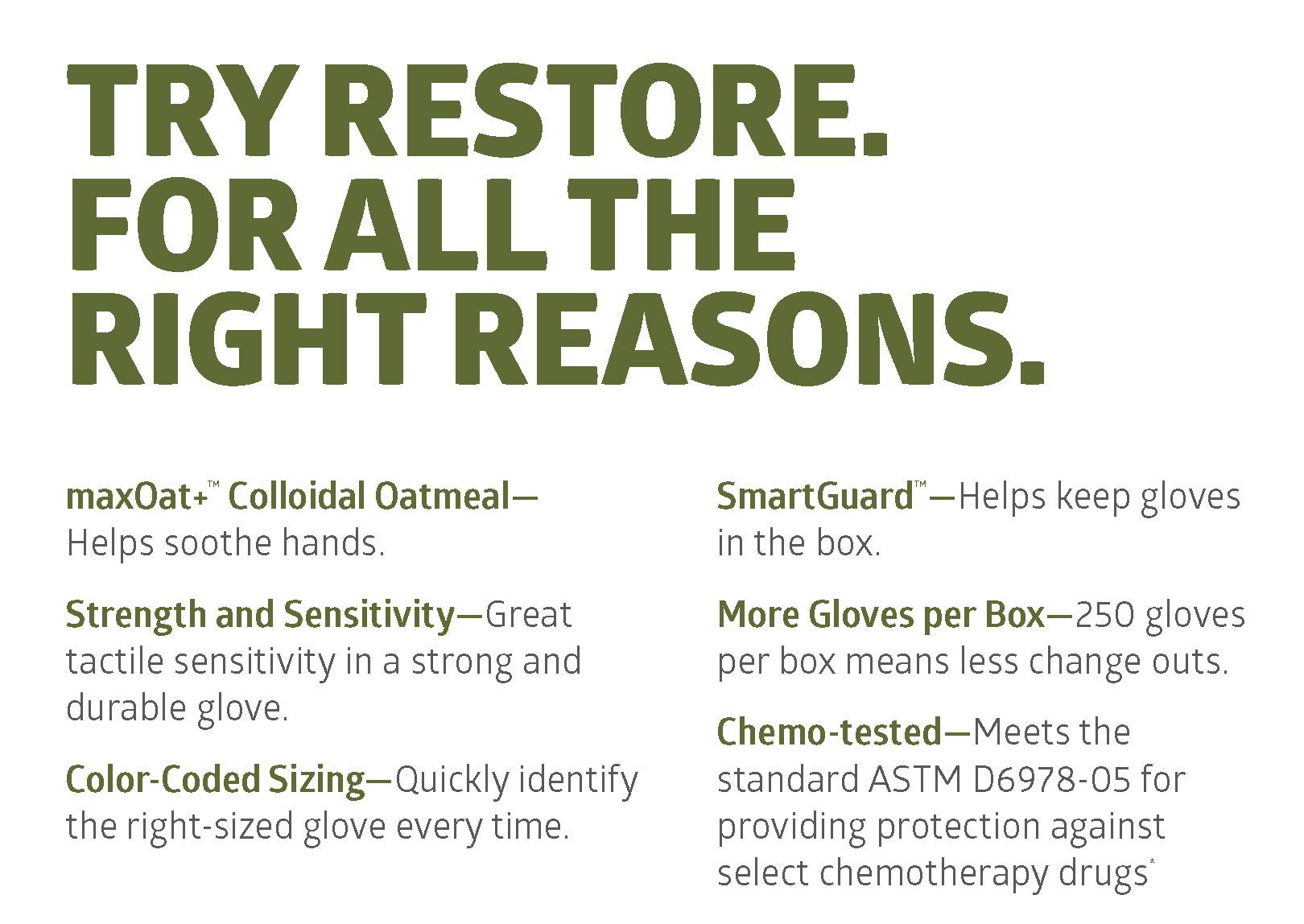 Medline Restore Nitrile Exam Gloves maxOat+ L 250Ct