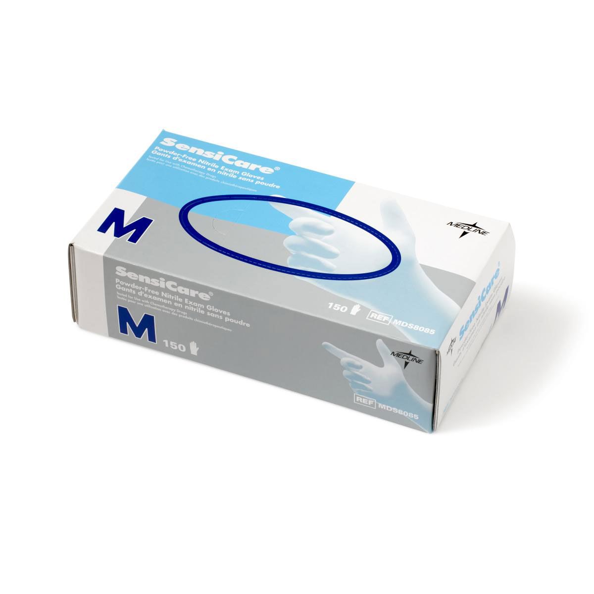 Medline SensiCare Nitrile Exam Gloves M 150Ct