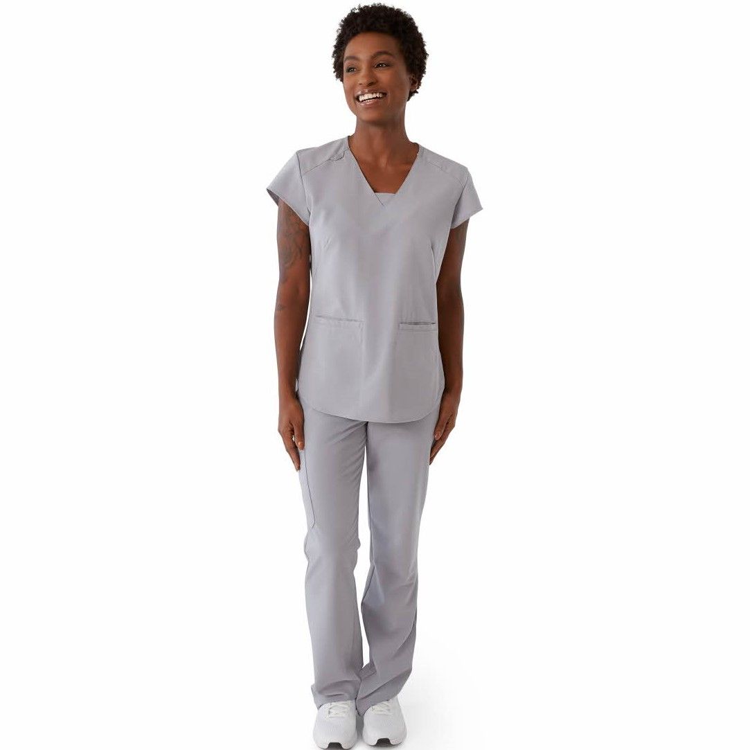 Monroe ave Women's Scrub Top Gray S