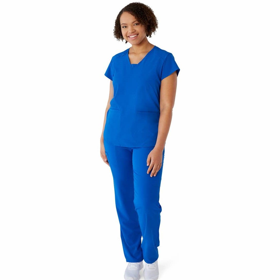 Monroe ave Women's Scrub Top Royal Blue S