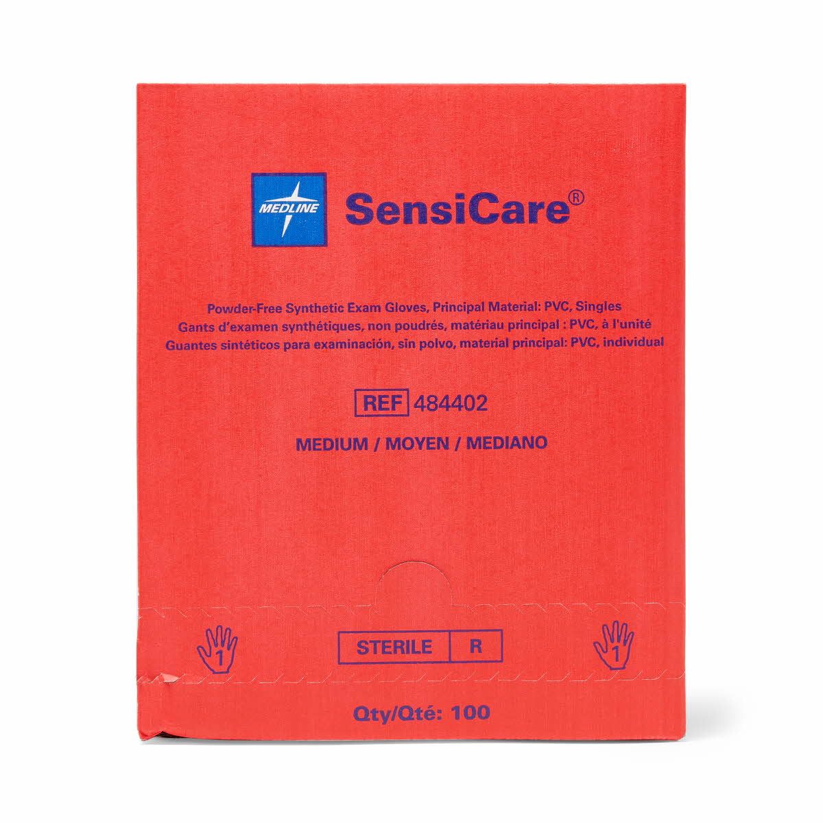 SensiCare Sterile PowderFree Stretch Vinyl Exam Gloves Singles Size M