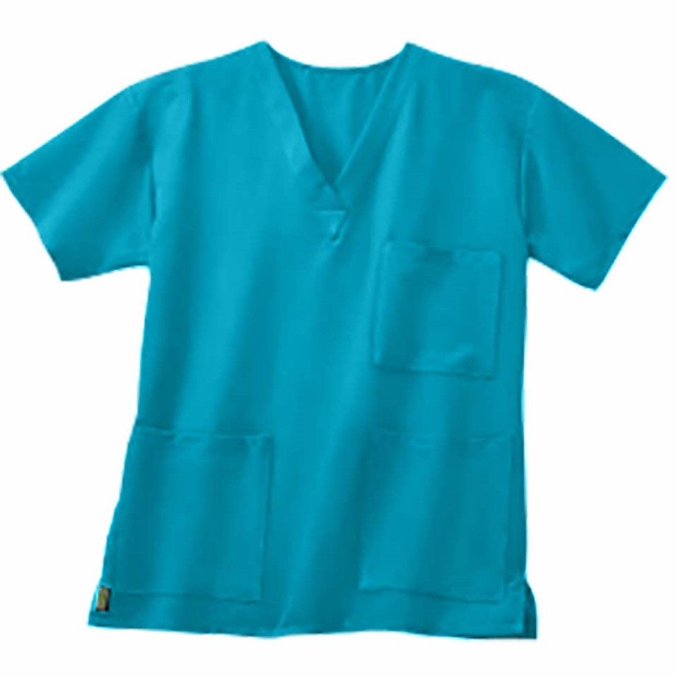 Madison ave Unisex Stretch Scrub Top Teal Size S