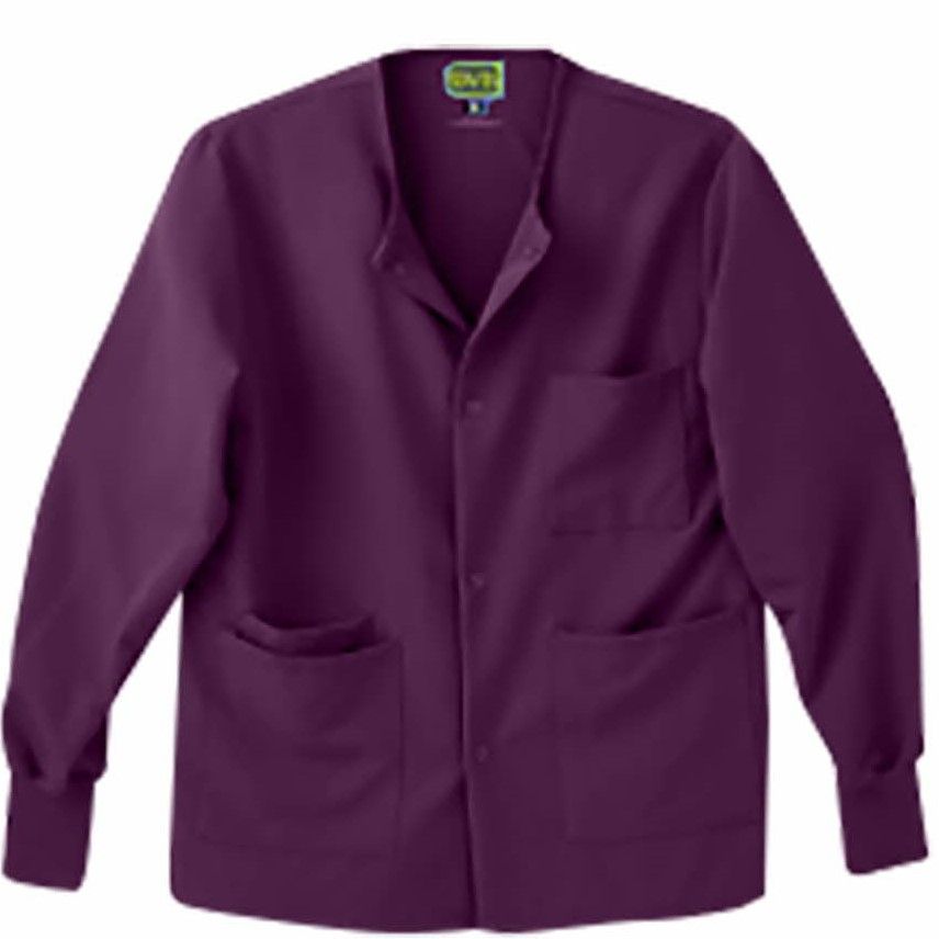 Lincoln ave Unisex Stretch Scrub Jacket Eggplant Size L