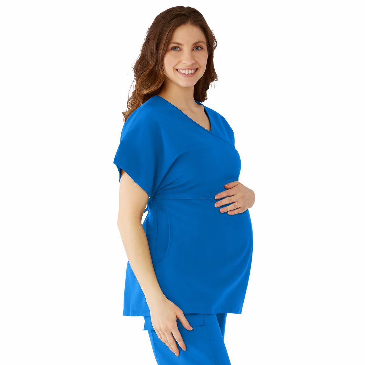 Charlotte ave Women's Maternity Scrub Top Royal Blue Size S