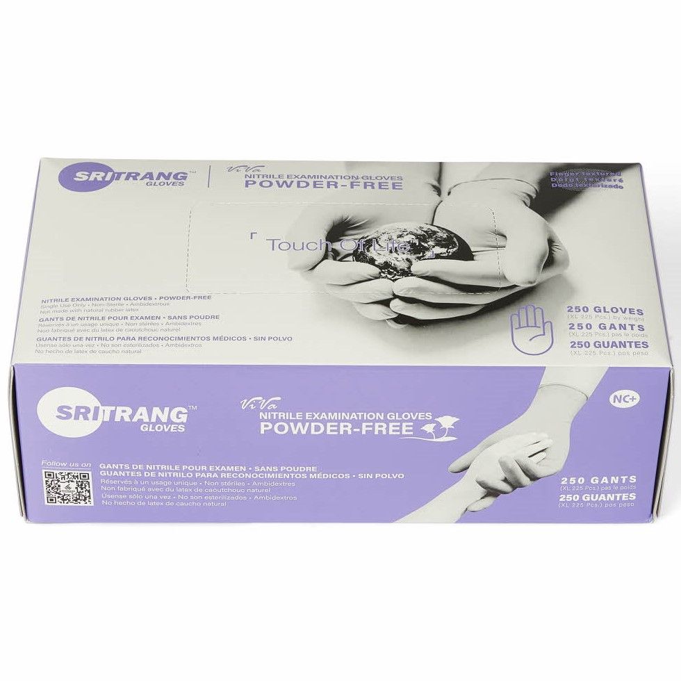 SriTrang Nitrile Exam Gloves Blue L 2000Ct