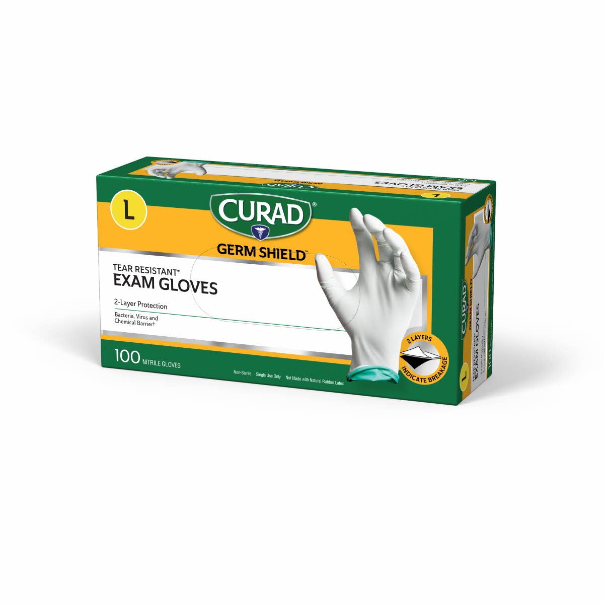 Download Free Curad Germ Shield Powder Free Two Color Nitrile Exam Gloves Medline Athome PSD Mockup Template