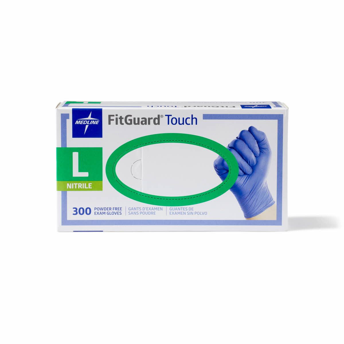 Medline FitGuard Touch Nitrile Exam Glove L 300Ct