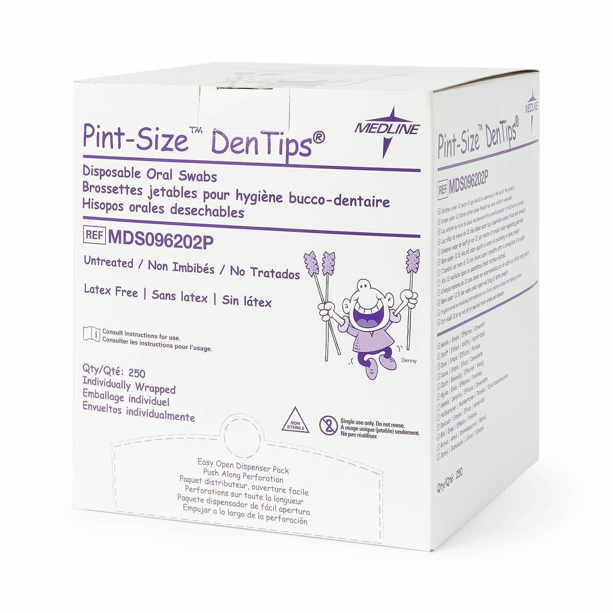 DenTips Untreated Oral Swabs Blue Small 500Ct