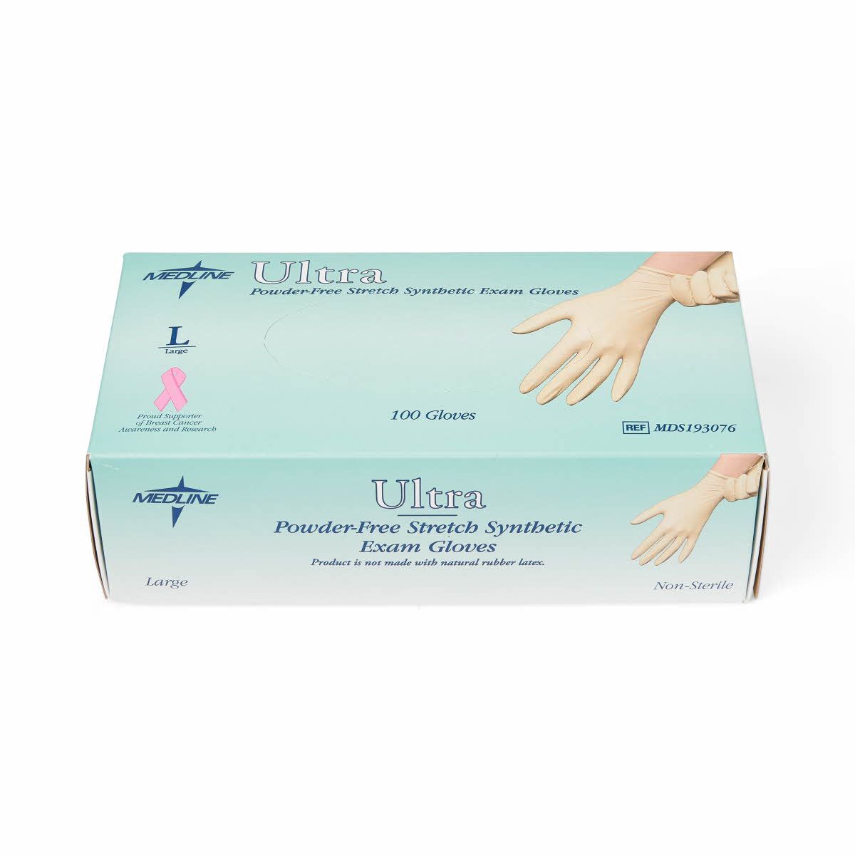 Medline Ultra Stretch Vinyl Exam Glove L 1000Ct