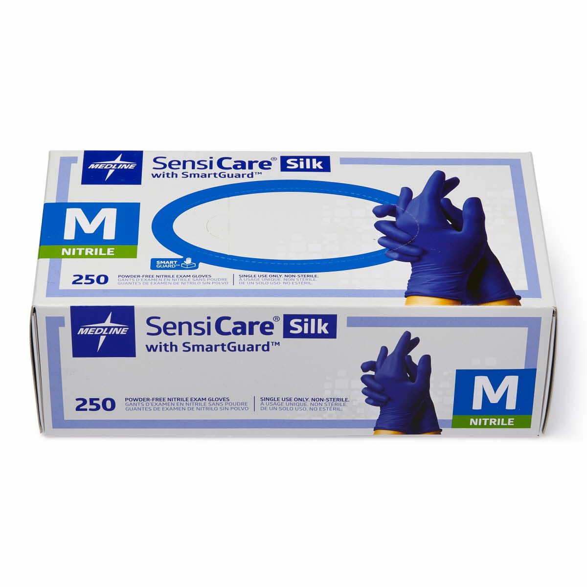SensiCare Silk Nitrile Exam Gloves SG Box M 250Ct