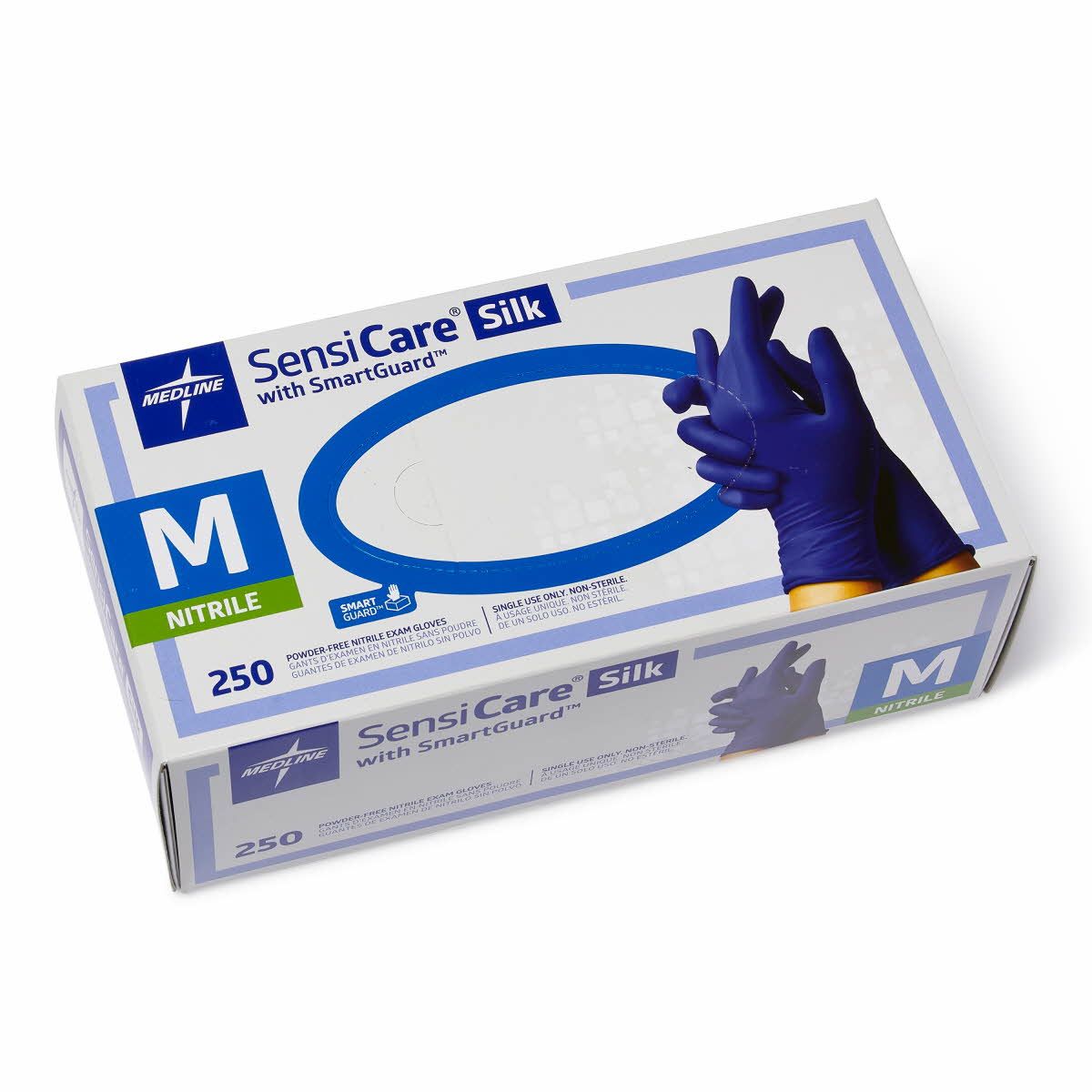 SensiCare Silk Nitrile Exam Gloves SG Box M 250Ct