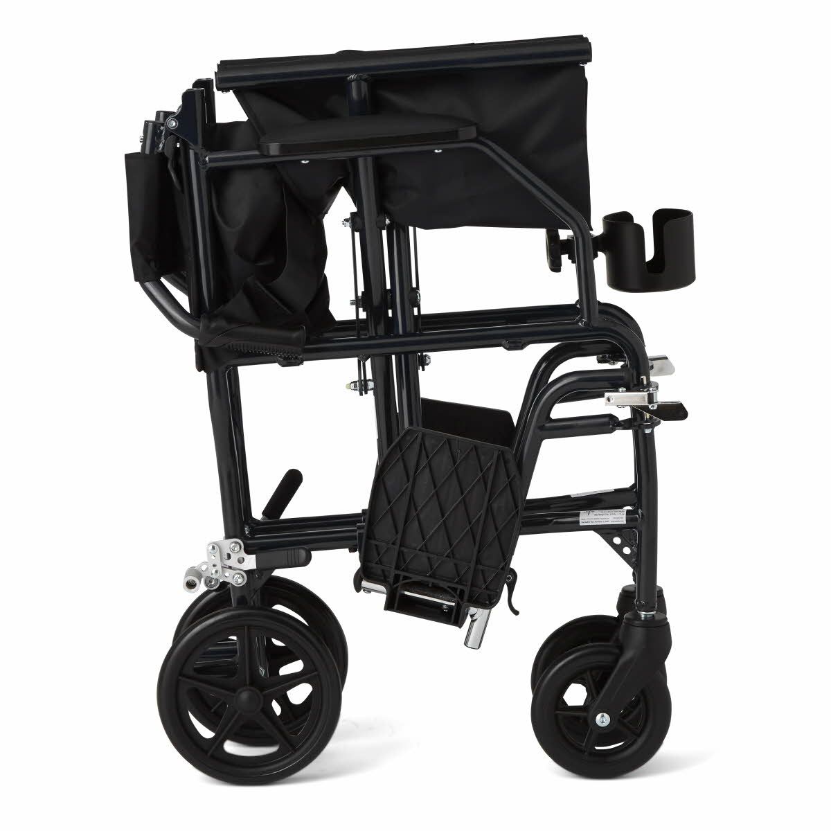 Medline Ultralight Transport Chair 300lb Black 1Ct