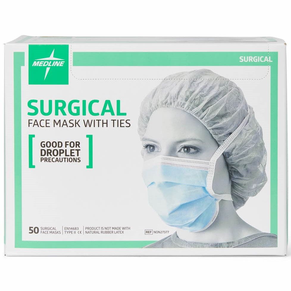 Medline Basic 3Ply Surgical Face Mask with All