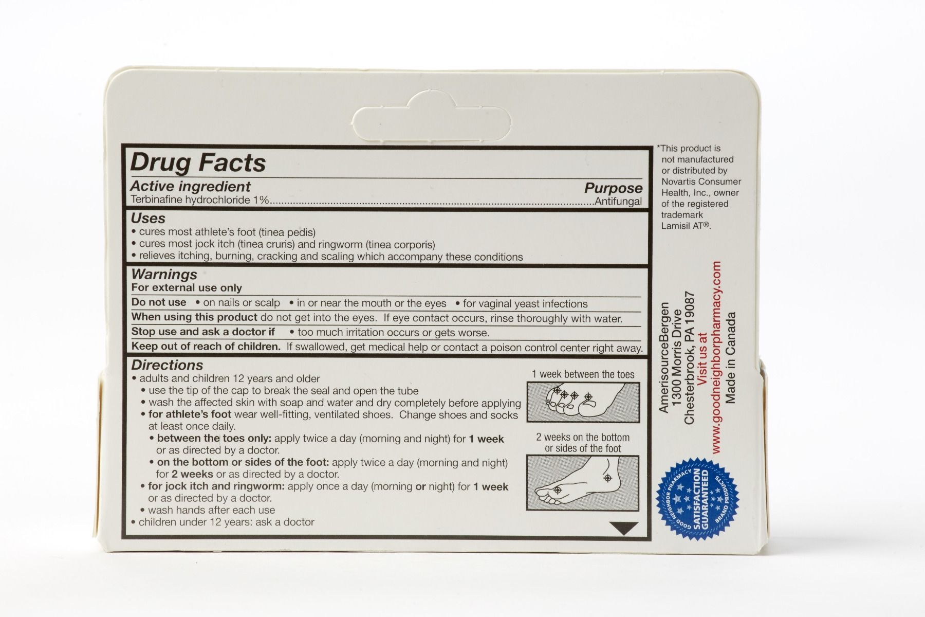 Terbinafine HCL Antifungal Athlete's Foot Cream1oz 1Ct