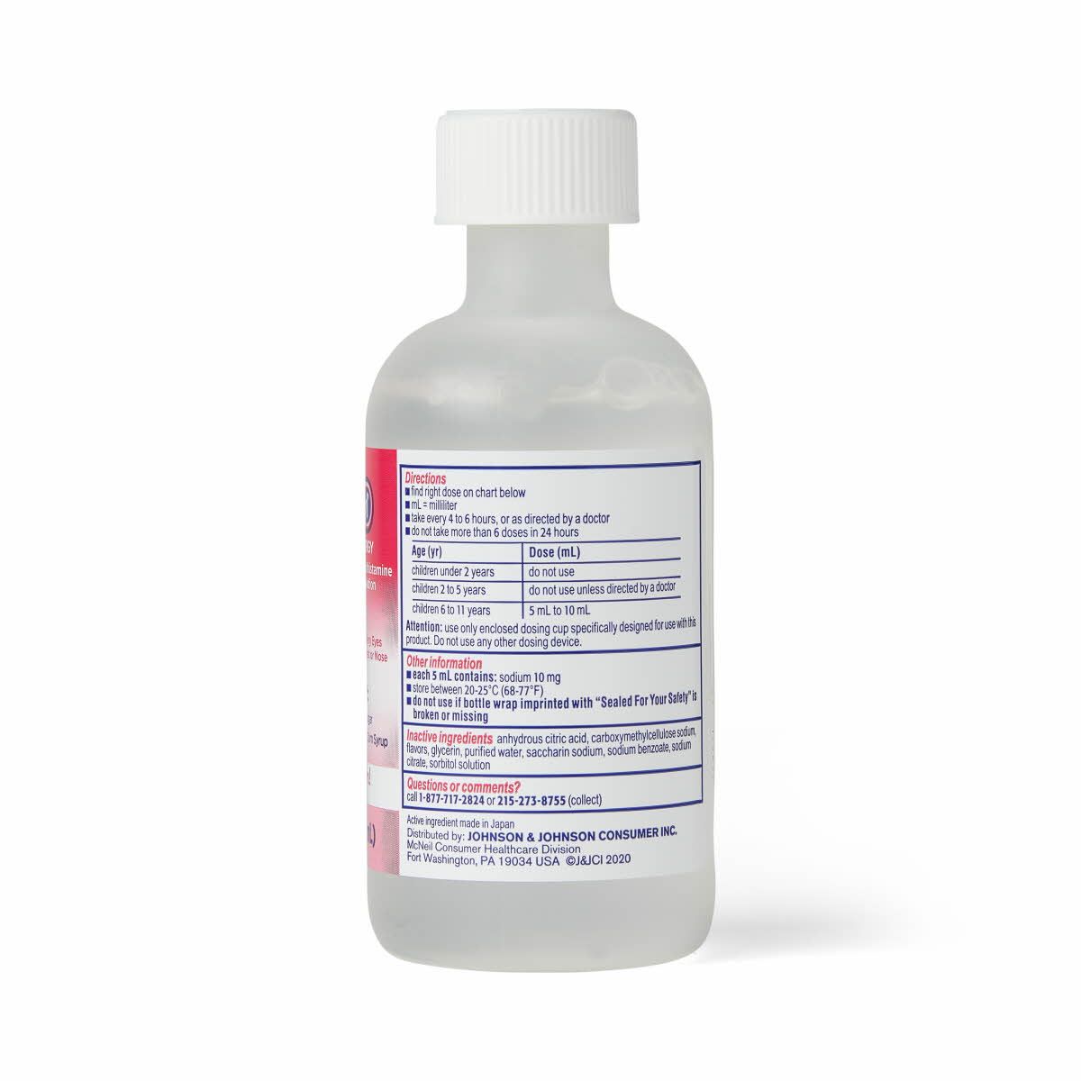 Children's Benadryl DyeFree Allergy Liquid, 4oz