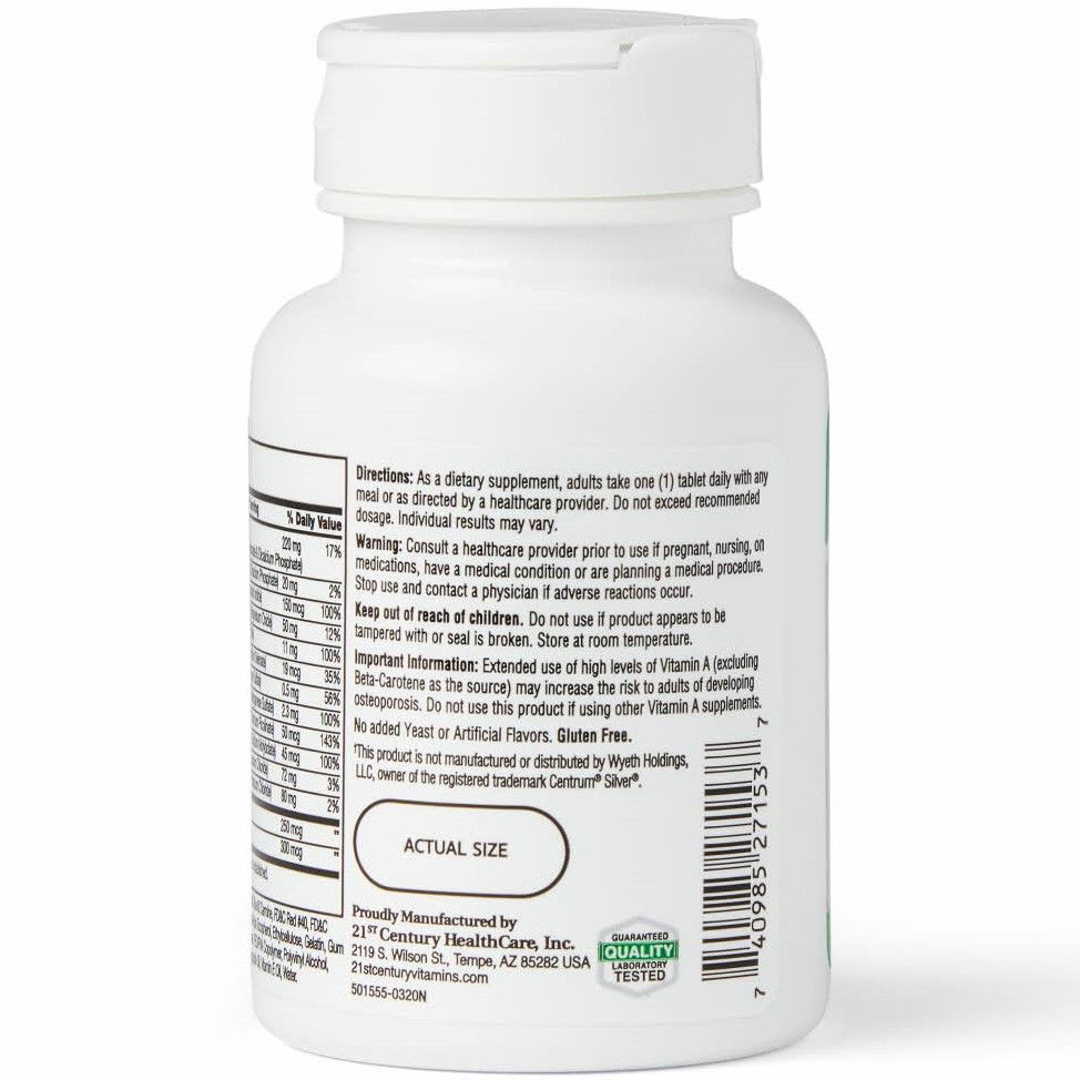 Multivitamin with Minerals for Seniors Age 50+ 60Ct