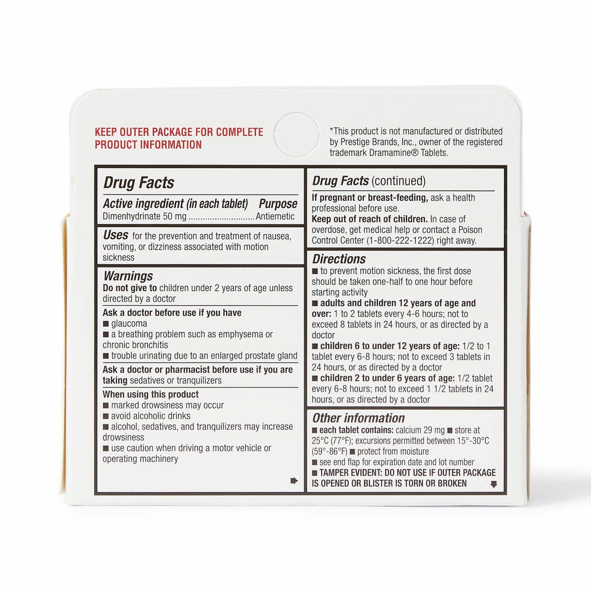 GoodSense Driminate Motion Sickness Tablets 50mg 12Ct