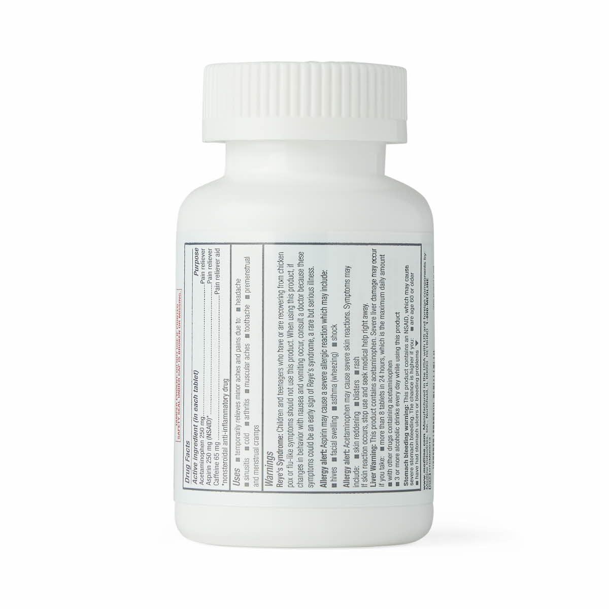 Medline Acetaminophen / Aspirin / Caffeine Tablet 100Ct