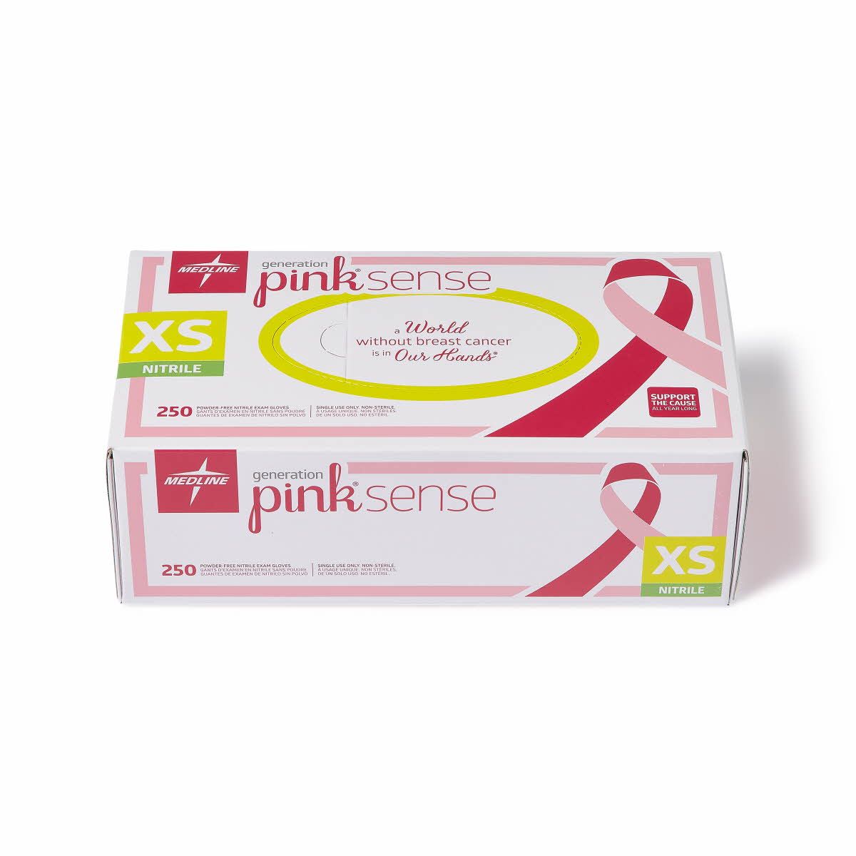 Medline Generation Pink Sense Nitrile Exam Glove XS 250Ct