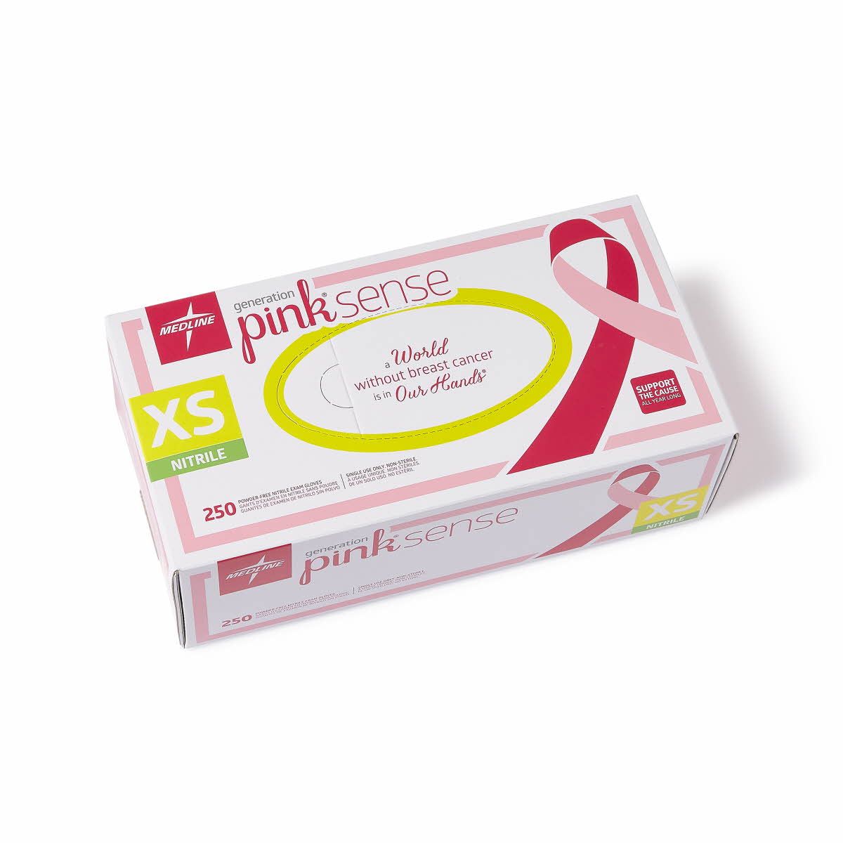 Medline Generation Pink Sense Nitrile Exam Glove XS 250Ct