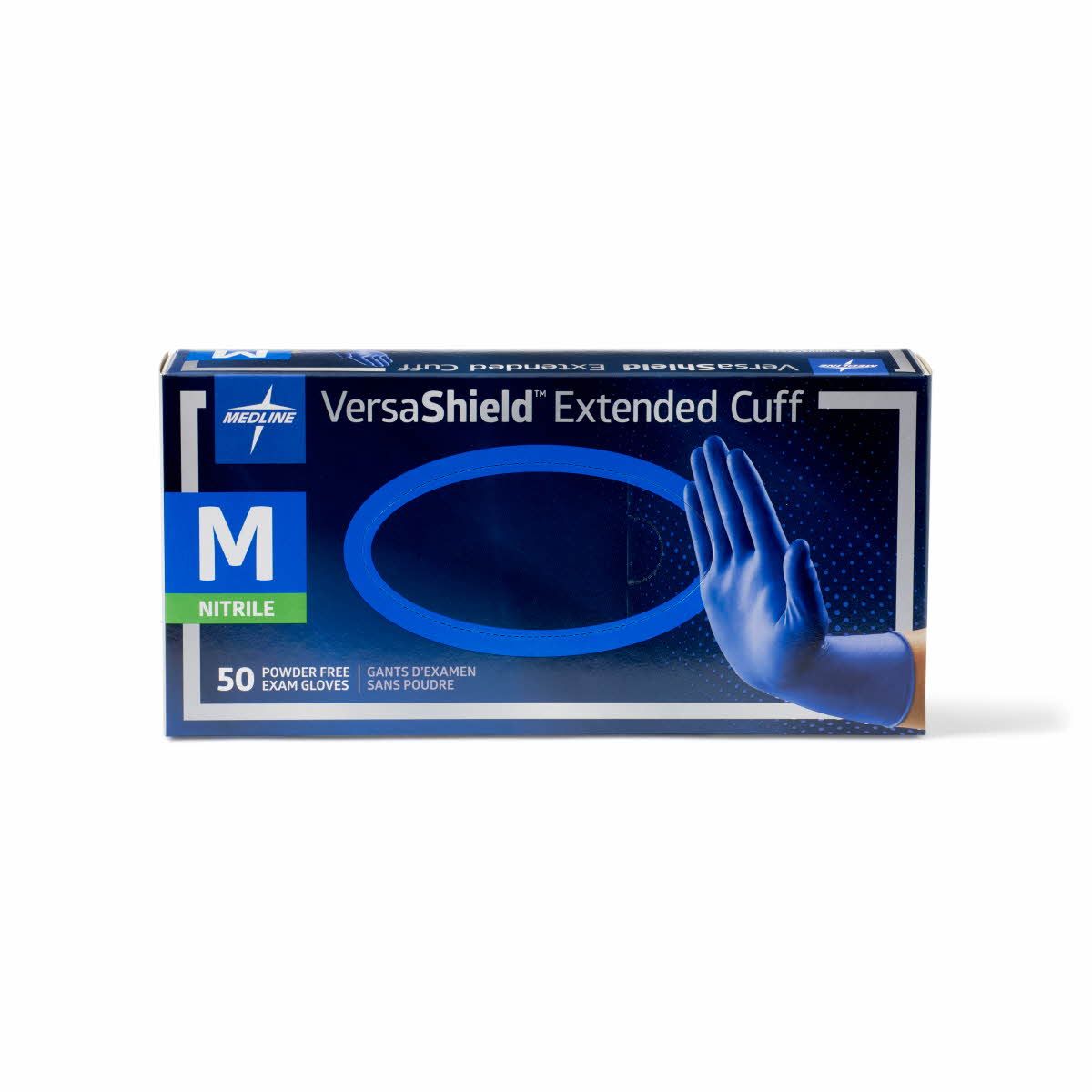 Medline VersaShield Extended Cuff Nitrile Glove M 500Ct