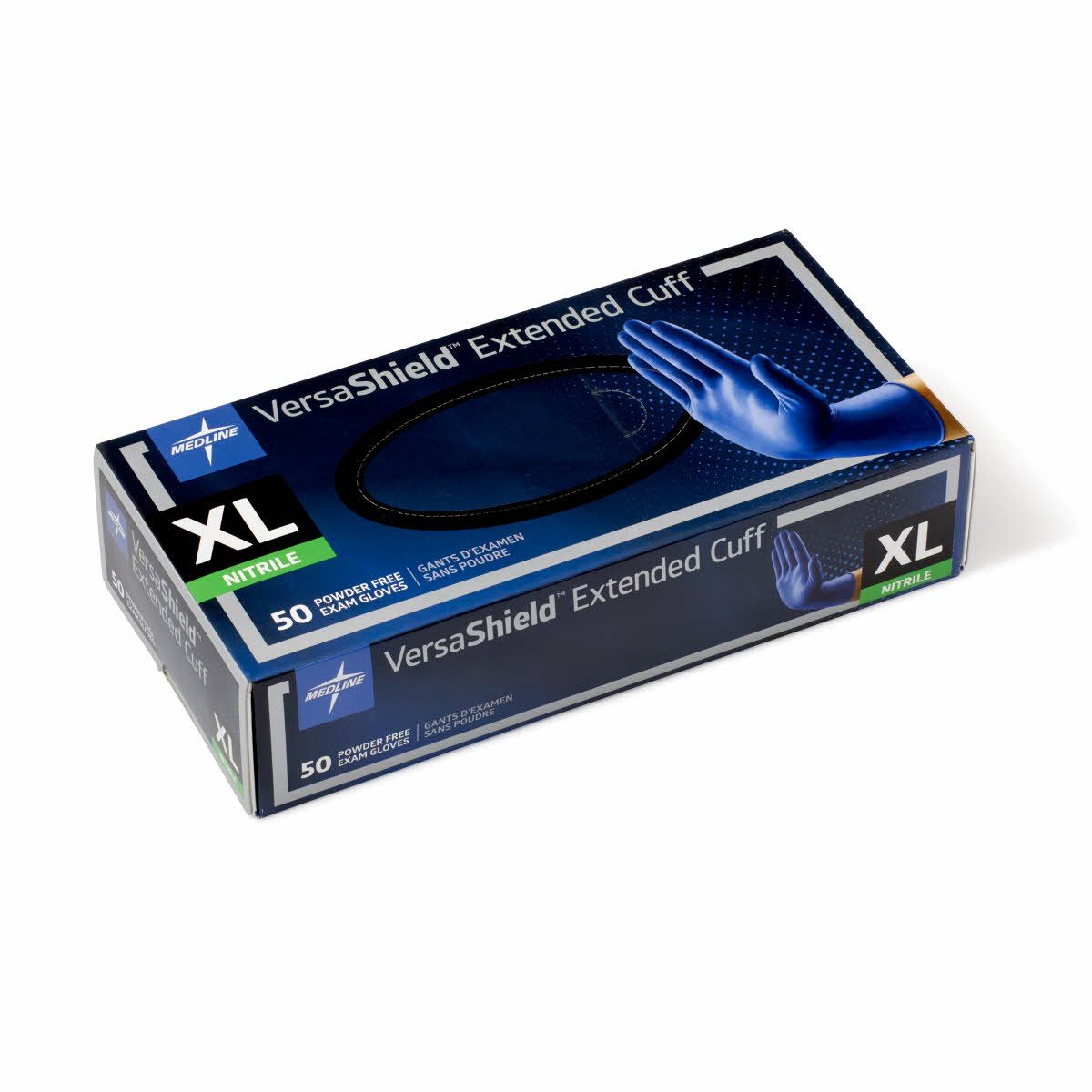 Medline VersaShield Extended Cuff Nitrile Glove XL 500Ct