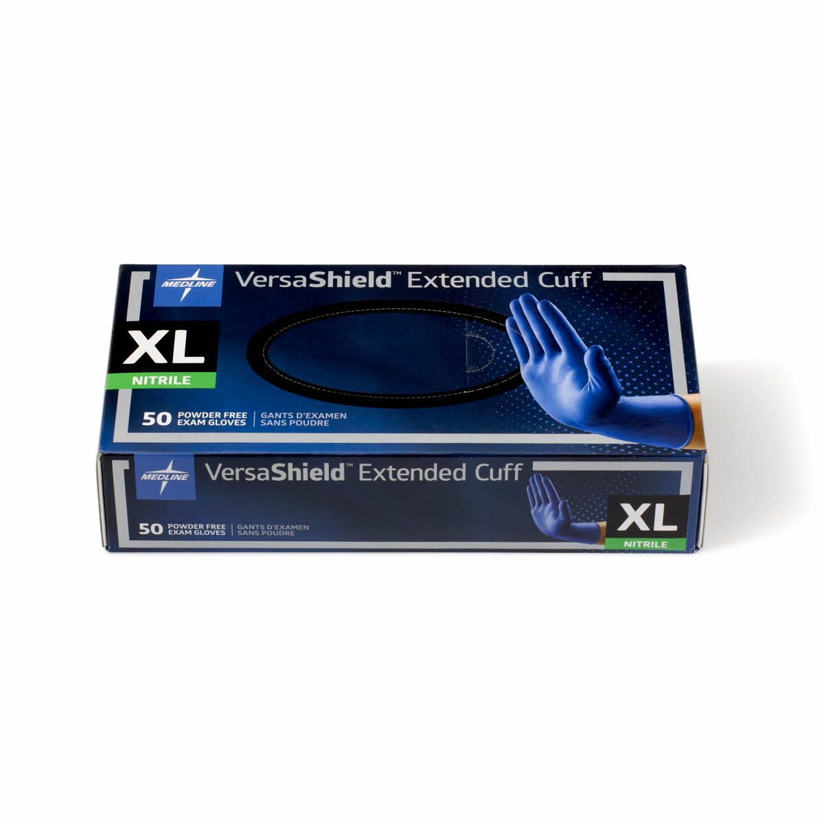 Medline VersaShield Extended Cuff Nitrile Glove XL 500Ct