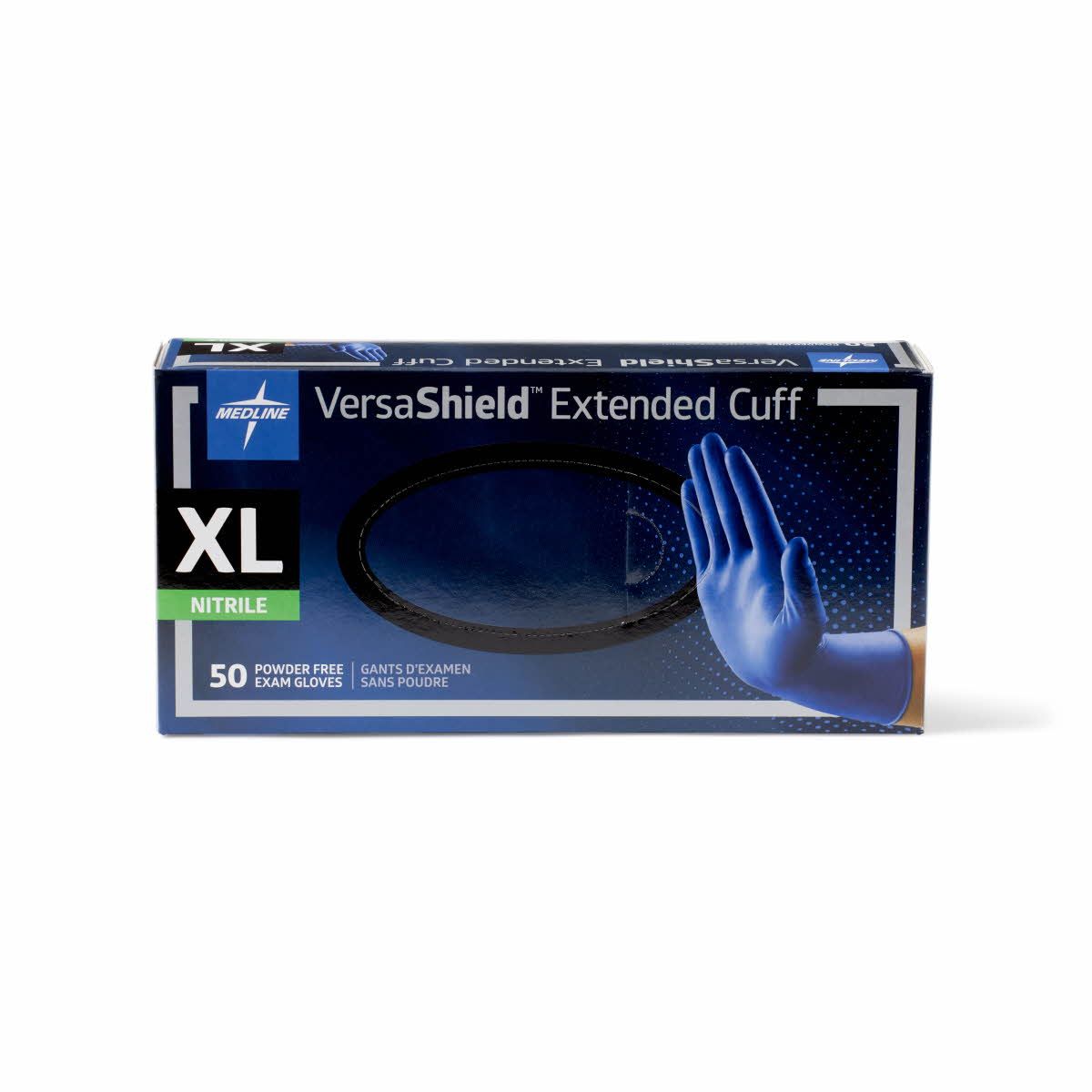 Medline VersaShield Extended Cuff Nitrile Glove XL 50Ct
