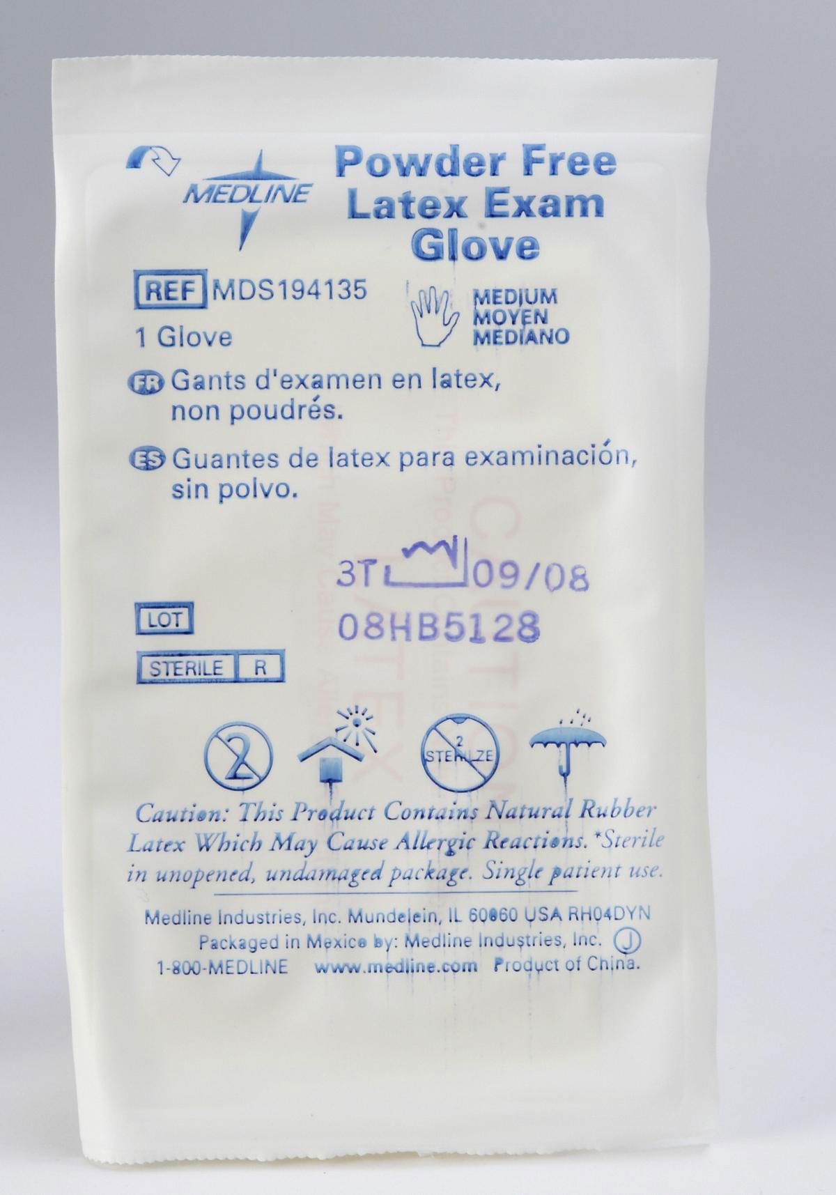 Medline Latex Exam Gloves Sterile Singles L 400Ct