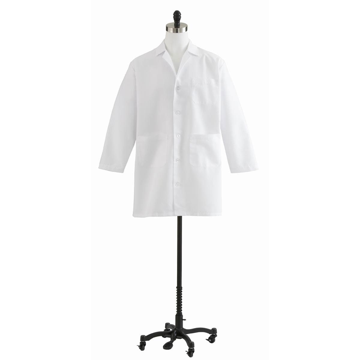 Medline Unisex/Men StaffLength Lab Coat Size 46 1Ct