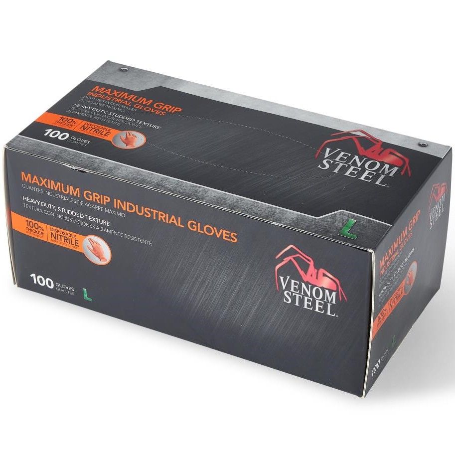 Venom Steel Nitrile Industrial Gloves Size L 100Ct