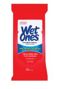 Wet Ones Antibacterial Wipes, 20 Count per Pack, One Pack