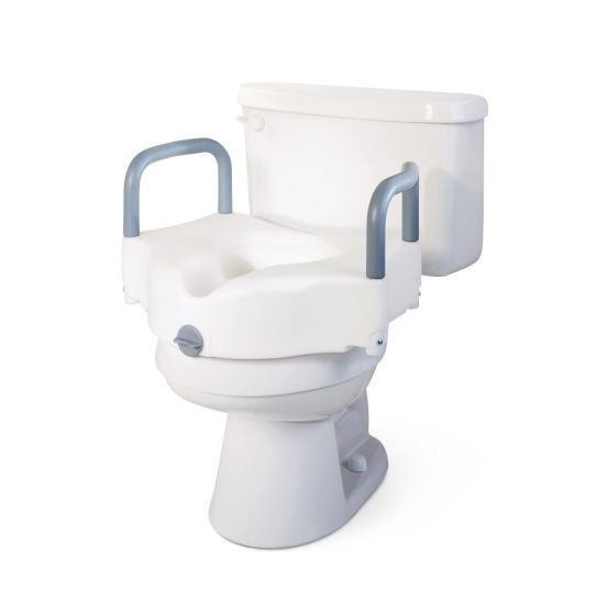 Medline 5in Raised Toilet Seat With Arms/Lock 1Ct G4-502RX1 by Medline