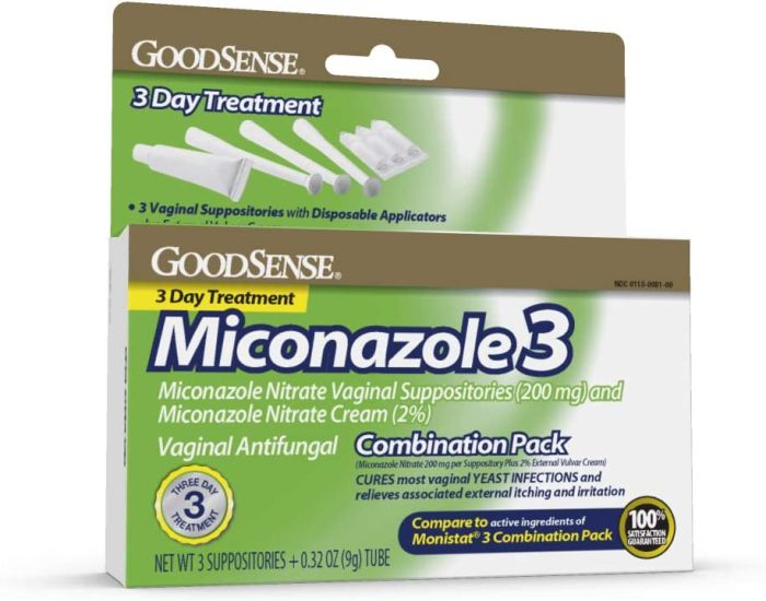 GoodSense Miconazole 3-Day Vaginal Suppository Cream OTC008100 by Geiss, Destin & Dunn