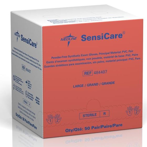 SensiCare Sterile PowderFree Stretch Vinyl Exam Gloves Size L 1Pair