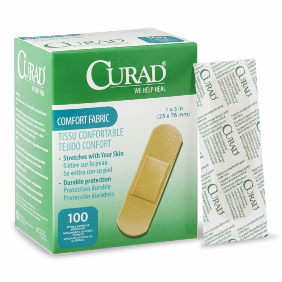 CURAD Comfort Fabric Adhesive Bandage 1x3 100Ct