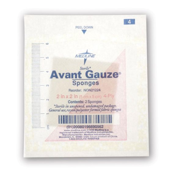 Medline Sterile Nonwoven Gauze Sponges 2s 4ply 2x2 3000Ct