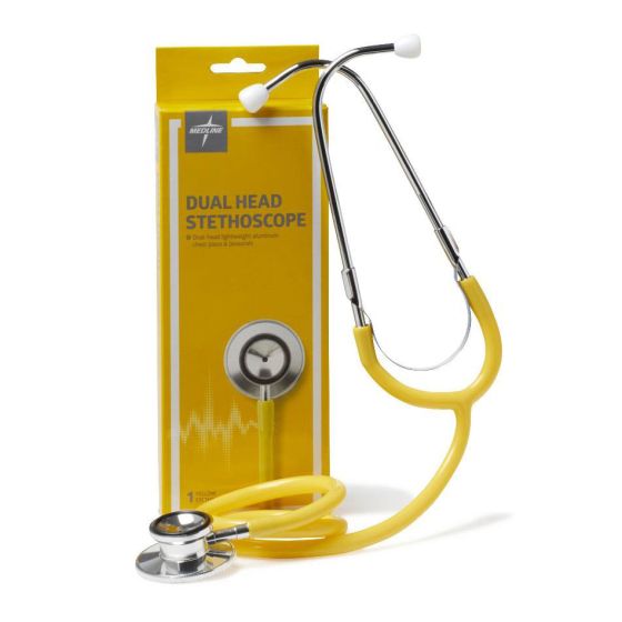 Medline DualHead Stethoscope Yellow 1Ct