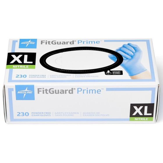 Medline FitGuard Prime Nitrile Exam Glove XL 230Ct