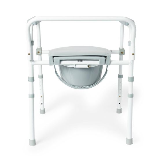 Medline 3in1 Folding Steel Commode Retail 350lb Cap 1Ct