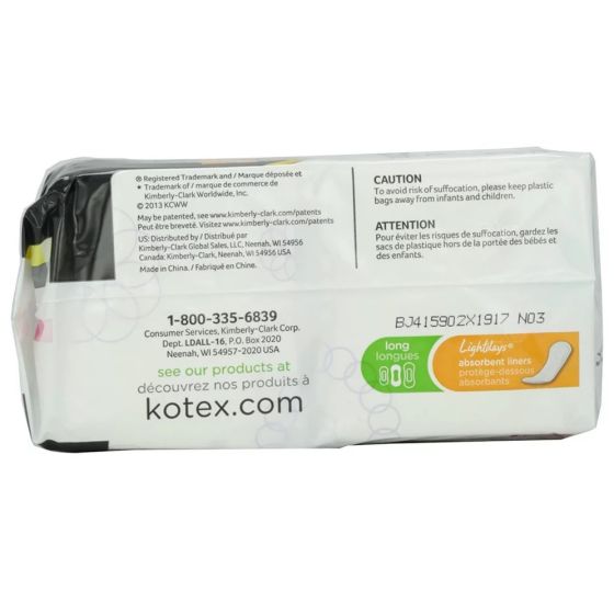 Kotex Lightdays Panty Liner, Long