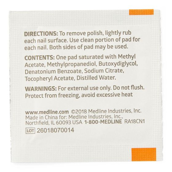 Medline AcetoneFree Nail Polish Remover Pad 1000Ct