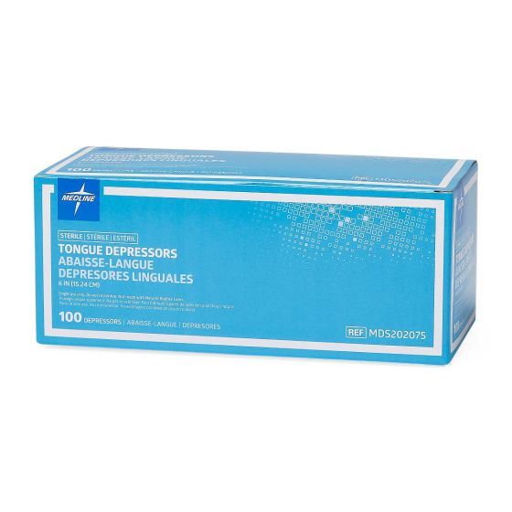 Medline Sterile 6in Tongue Depressor 100Ct