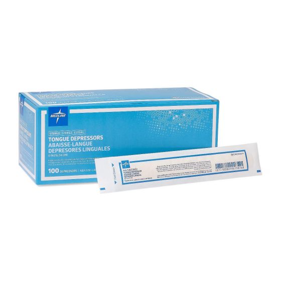 Medline Sterile 6in Tongue Depressor 100Ct