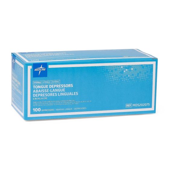Medline Sterile 6in Tongue Depressor 100Ct