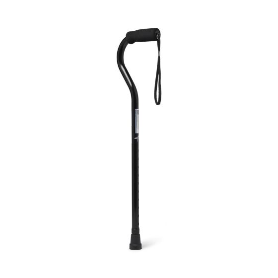 Medline Offset Handle Aluminum Cane 300lb Cap Black 1Ct
