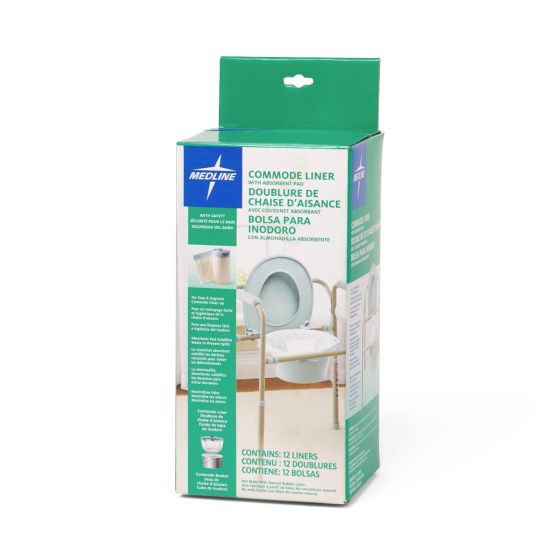 Medline Commode Liner with Absorbent Pad 6 Count
