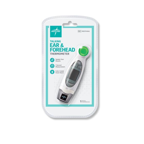 Medline Infrared Talking Ear / Forehead Thermometer 1Ct