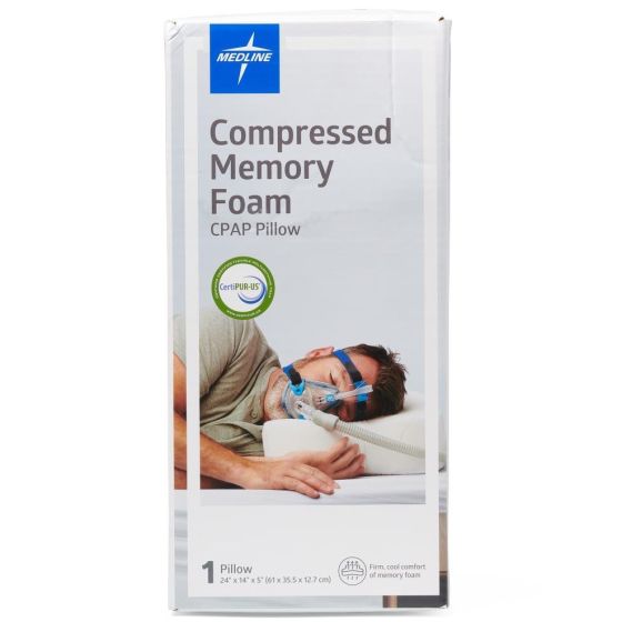 Medline Compressed Memory Foam CPAP Pillow 24x14x5 1Ct